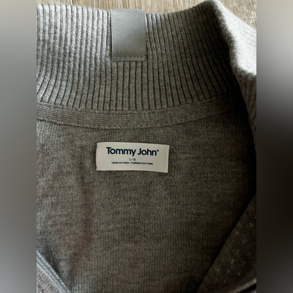 Tommy John Men’s Sweater Lounge Quarter-Zip Light Grey - Size Large - Picture 4 of 8